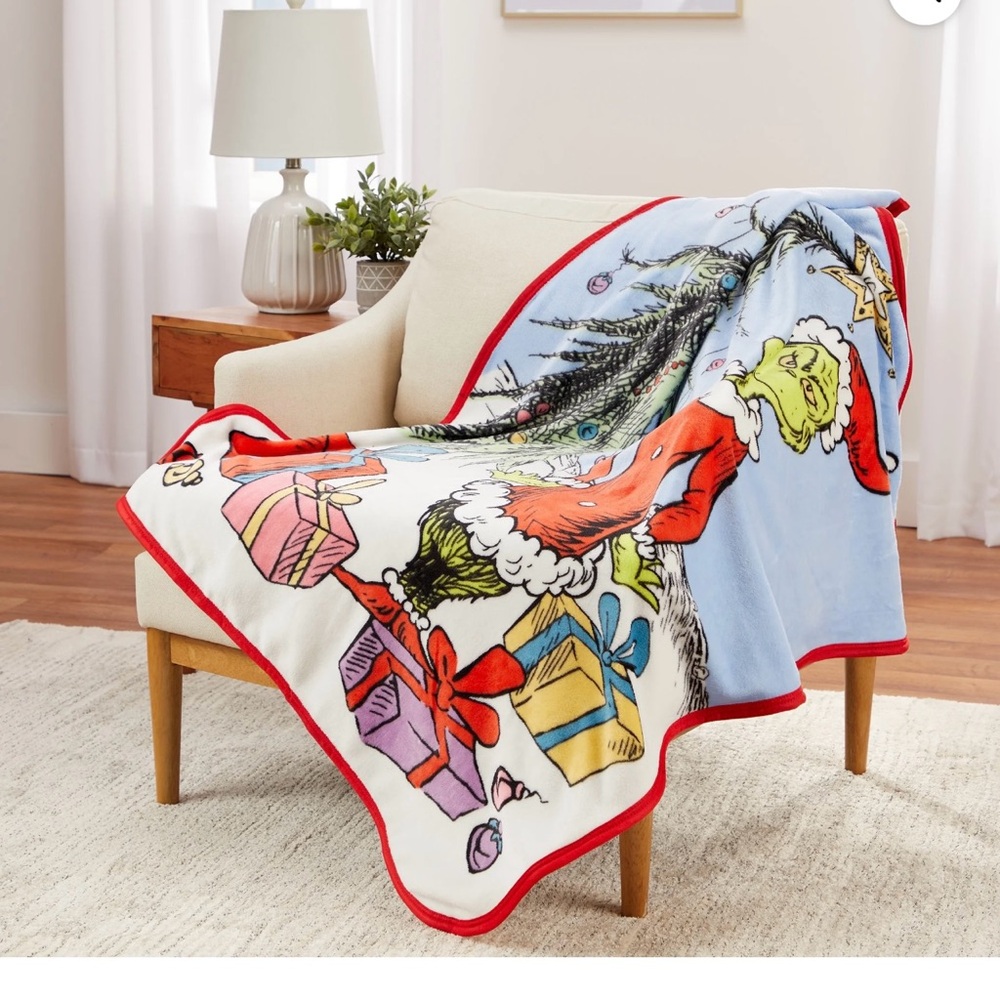 Grinch kids silky soft plush throw 40x50